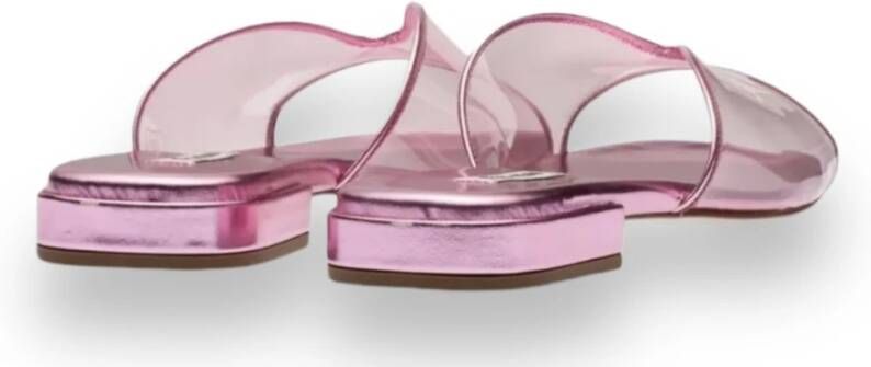 Miu Metallic Pink Sandal Flip Flops Pink Dames