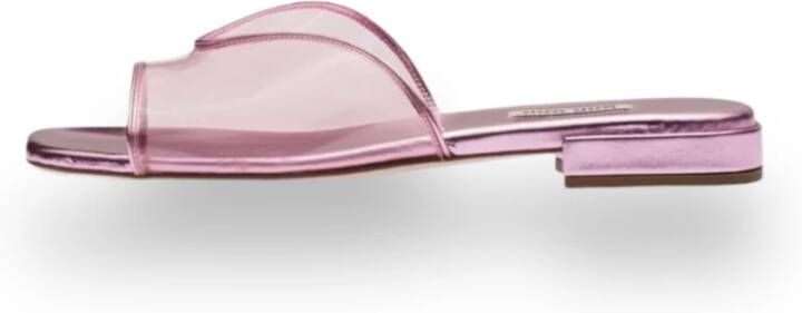 Miu Metallic Pink Sandal Flip Flops Pink Dames