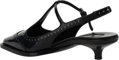 Miu Patentleren Kitten Heel Slingback Pumps Black Dames