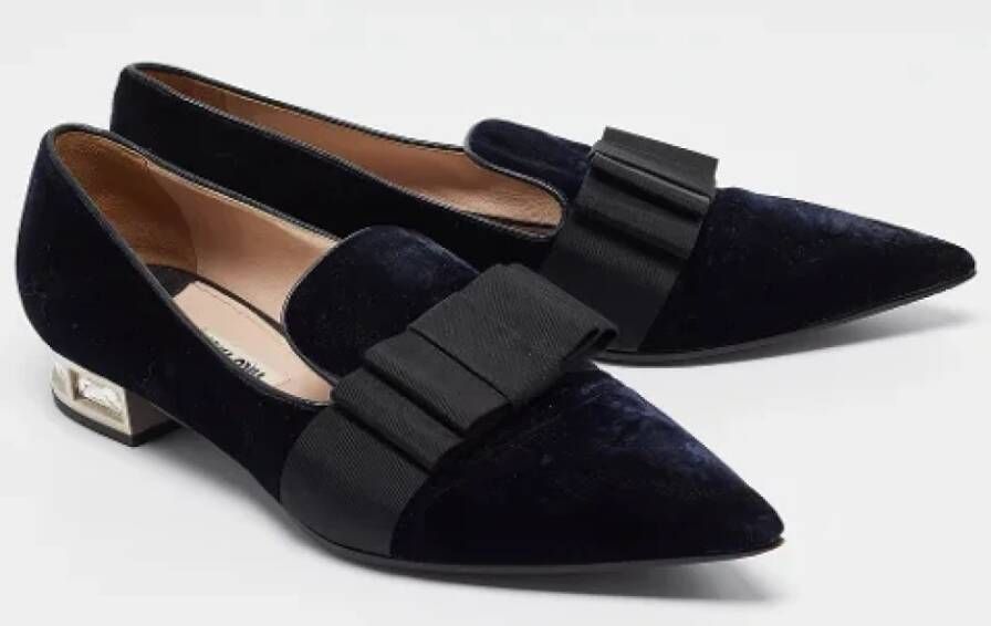 Miu Pre-owned Canvas flats Blue Dames