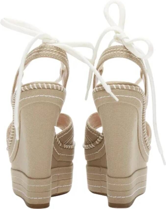 Miu Pre-owned Canvas heels Beige Dames