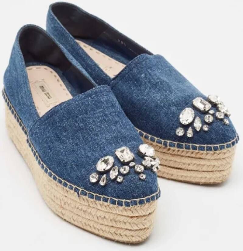 Miu Pre-owned Denim espadrilles Blue Dames