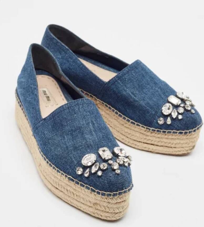 Miu Pre-owned Denim flats Blue Dames