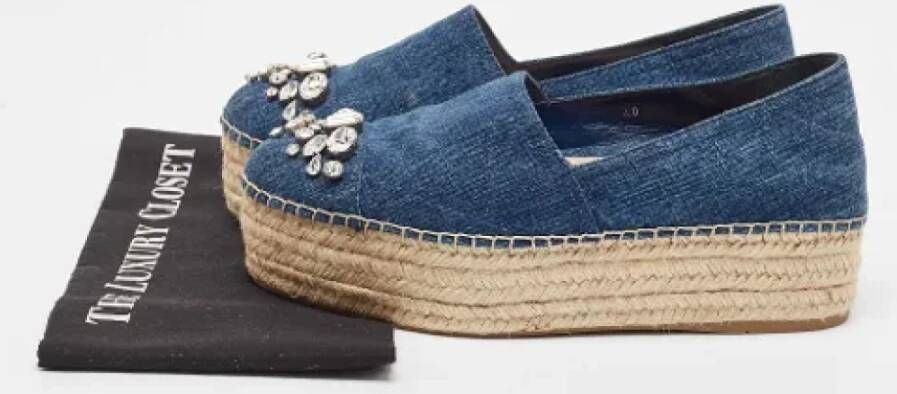 Miu Pre-owned Denim flats Blue Dames