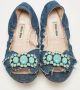 Miu Pre-owned Denim flats Blue Dames - Thumbnail 3