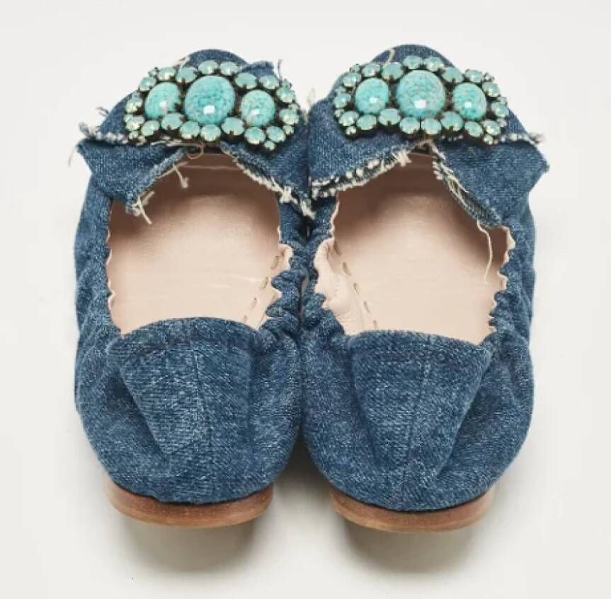 Miu Pre-owned Denim flats Blue Dames