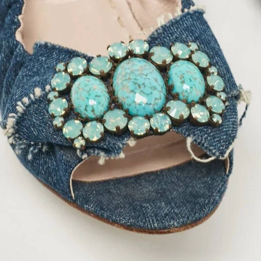 Miu Pre-owned Denim flats Blue Dames