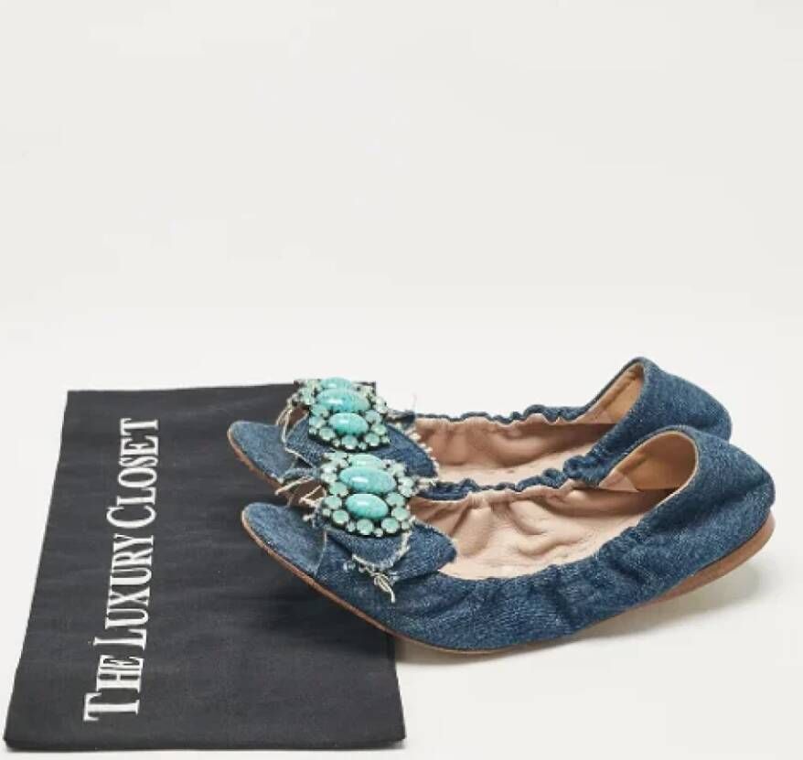 Miu Pre-owned Denim flats Blue Dames