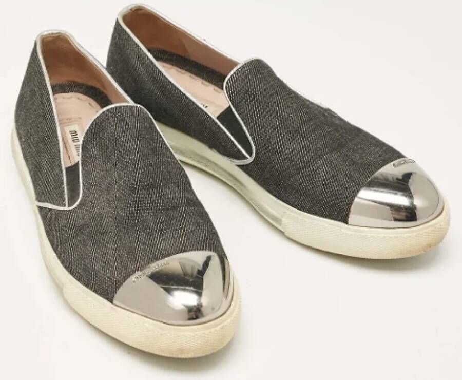 Miu Pre-owned Denim sneakers Gray Dames