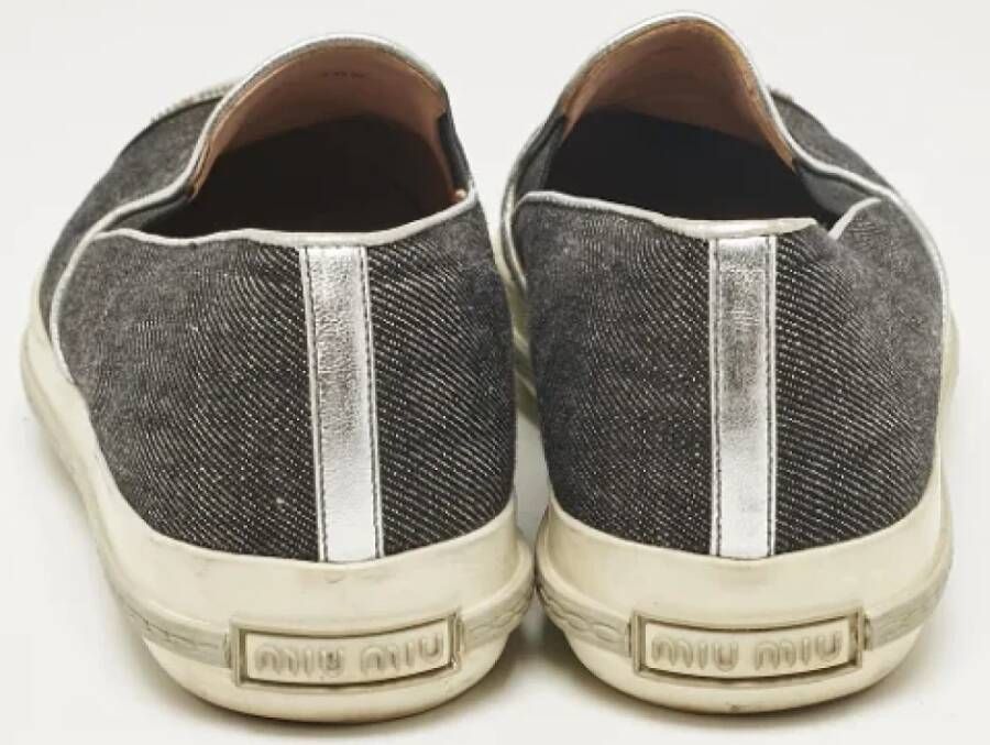 Miu Pre-owned Denim sneakers Gray Dames