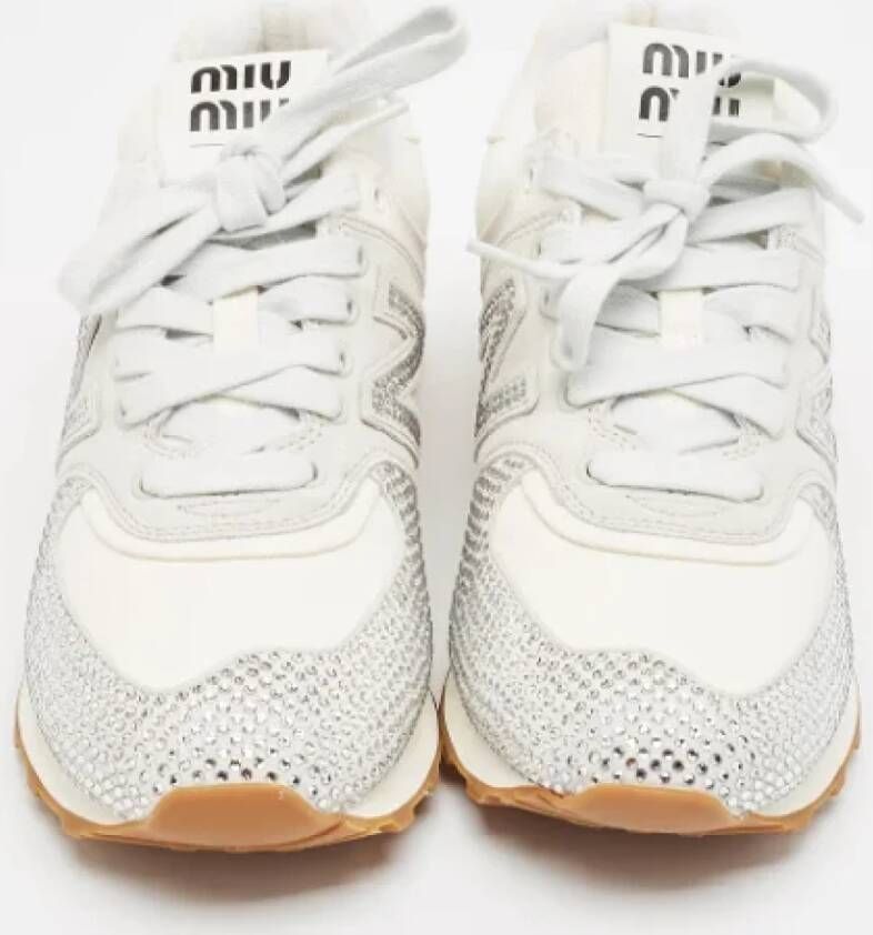 Miu Pre-owned Denim sneakers White Dames