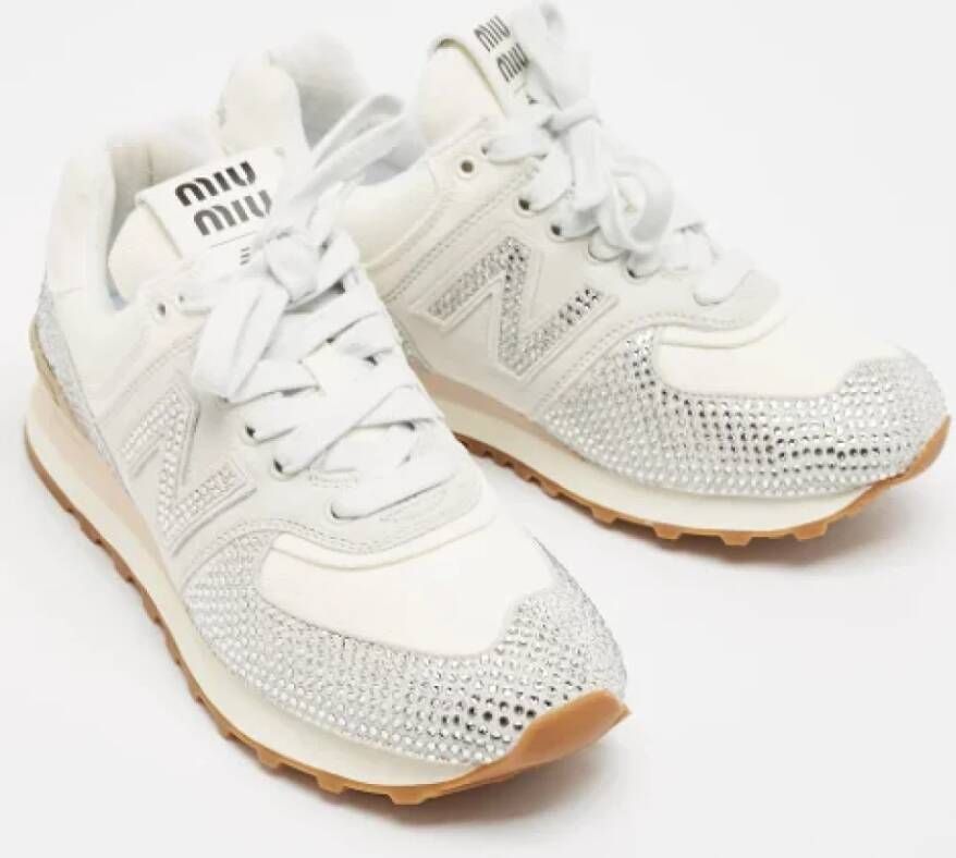 Miu Pre-owned Denim sneakers White Dames