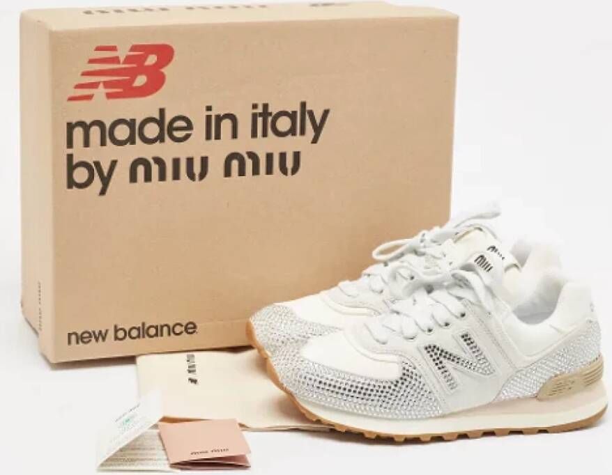 Miu Pre-owned Denim sneakers White Dames