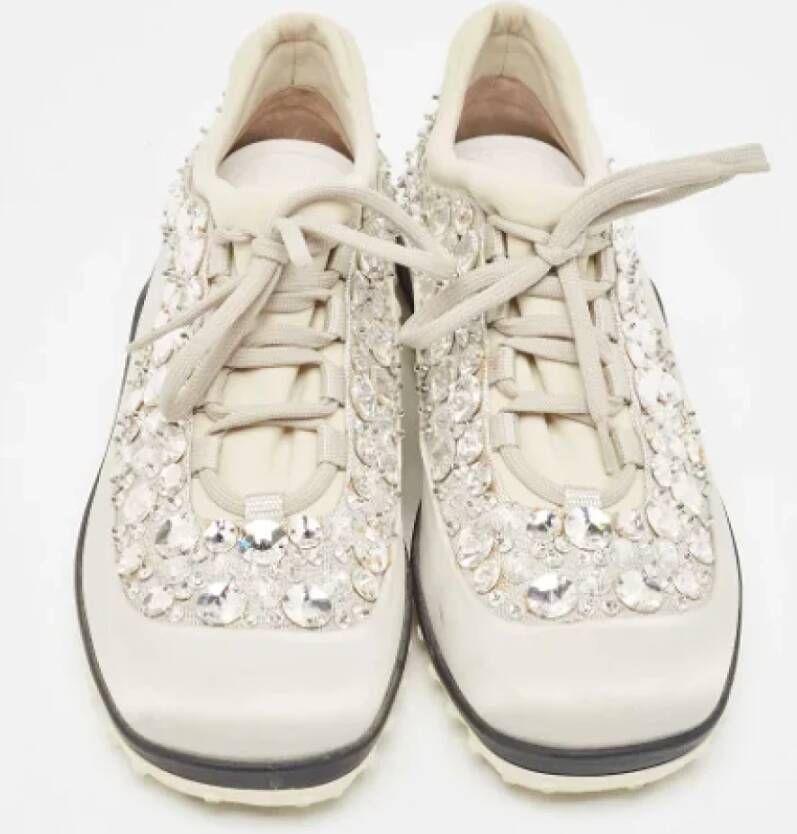 Miu Pre-owned Fabric sneakers Gray Dames