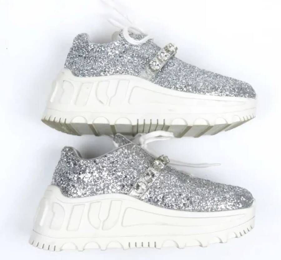 Miu Pre-owned Fabric sneakers White Dames