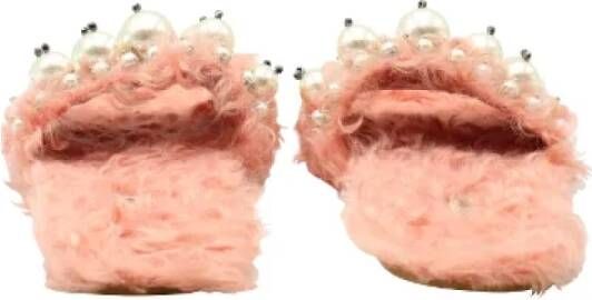 Miu Pre-owned Faux Fur sandals Pink Dames