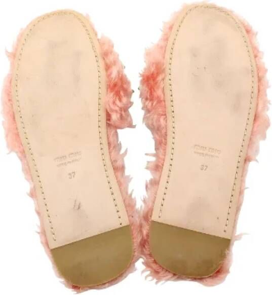 Miu Pre-owned Faux Fur sandals Pink Dames