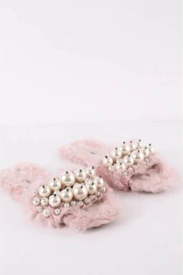 Miu Pre-owned Faux Fur sandals Pink Dames