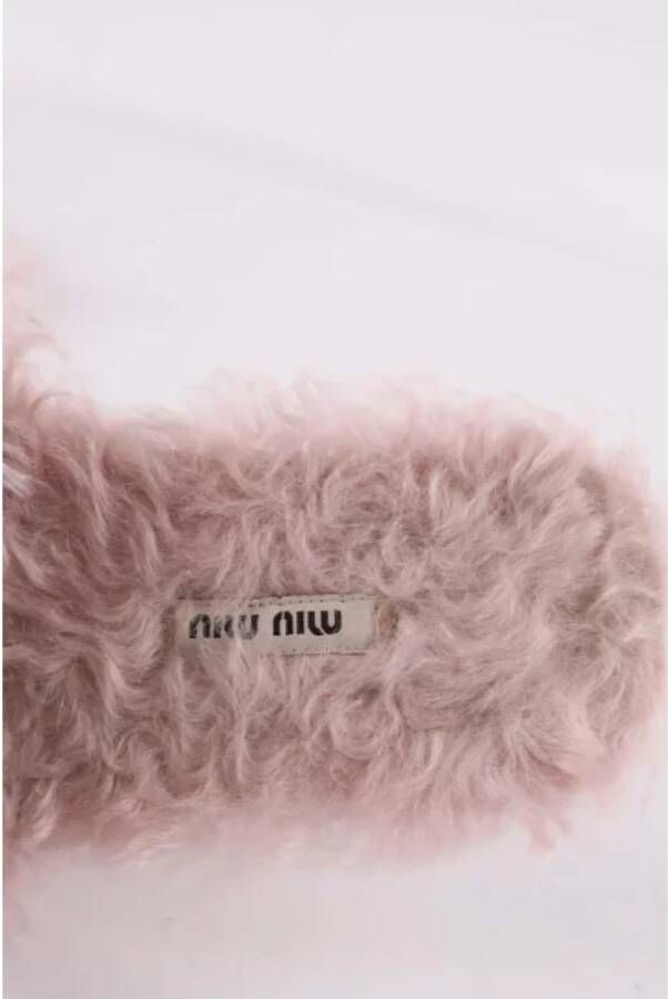 Miu Pre-owned Faux Fur sandals Pink Dames