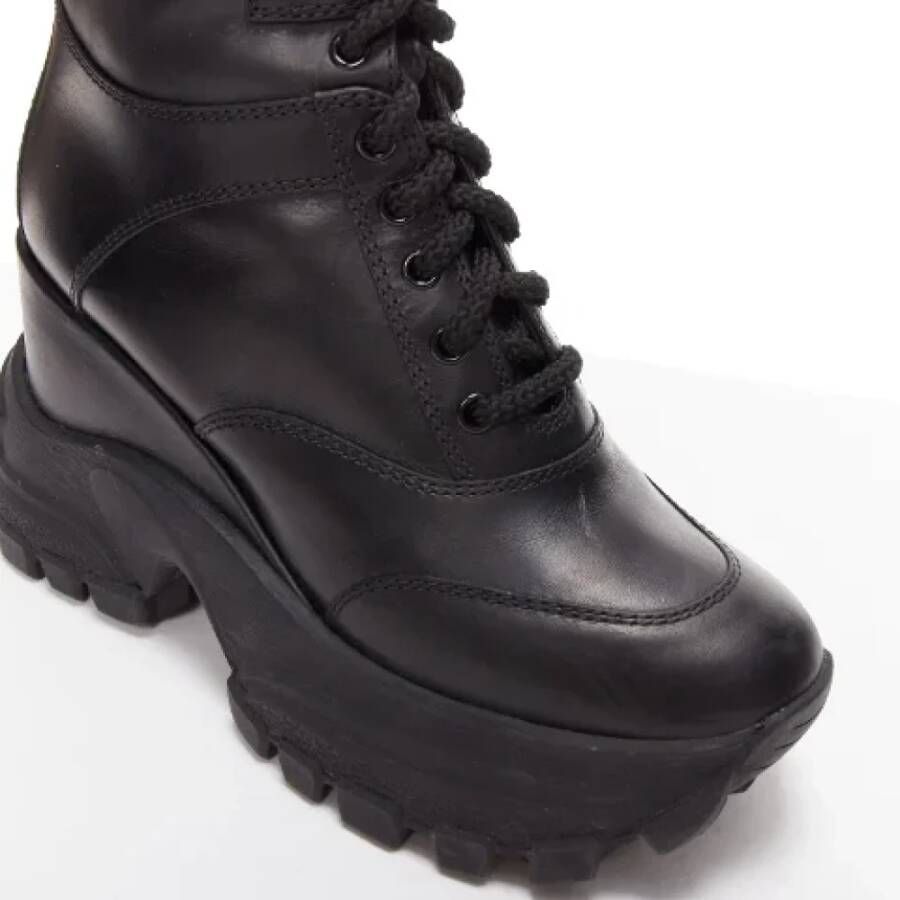 Miu Pre-owned Leather boots Black Dames