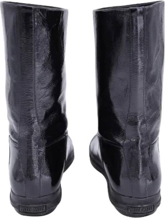 Miu Pre-owned Leather boots Black Dames