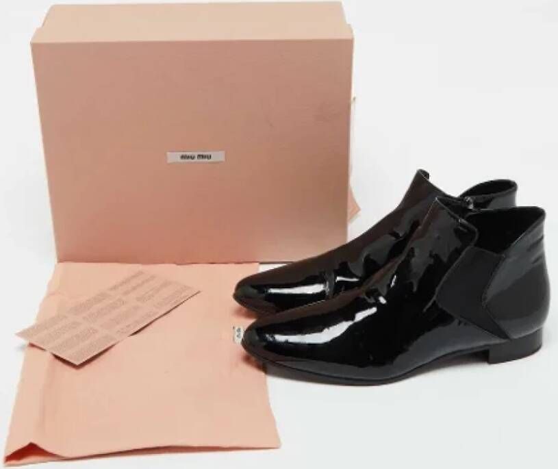 Miu Pre-owned Leather boots Black Dames