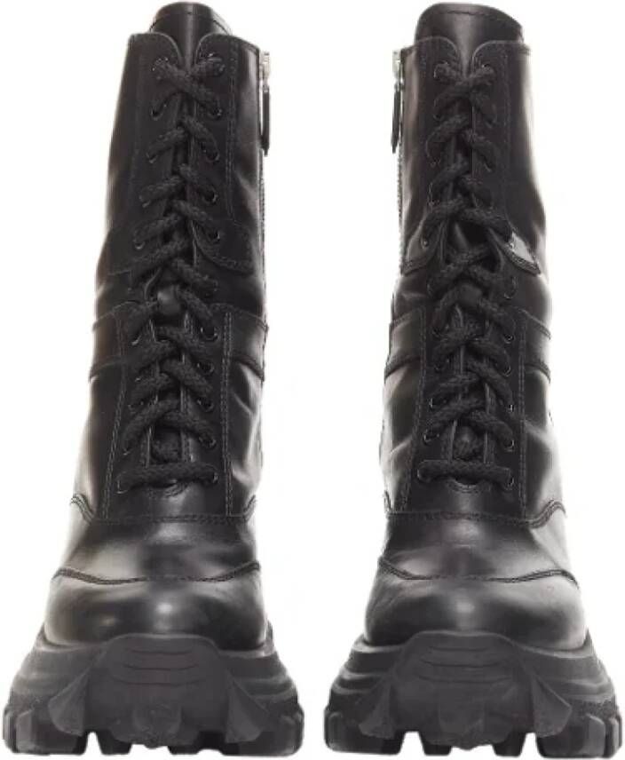 Miu Pre-owned Leather boots Black Dames