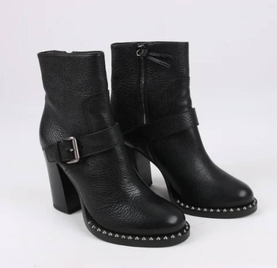 Miu Pre-owned Leather boots Black Dames