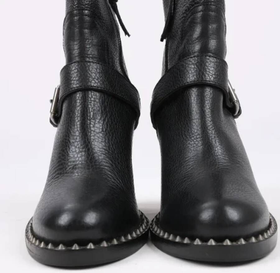 Miu Pre-owned Leather boots Black Dames