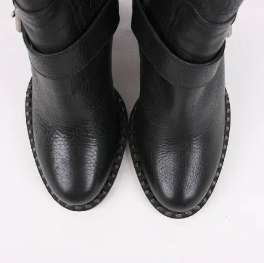 Miu Pre-owned Leather boots Black Dames