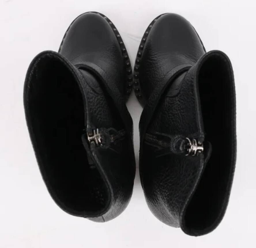 Miu Pre-owned Leather boots Black Dames