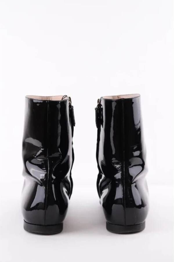 Miu Pre-owned Leather boots Black Dames