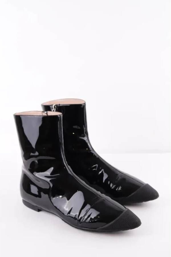 Miu Pre-owned Leather boots Black Dames