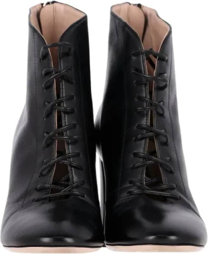 Miu Pre-owned Leather boots Black Dames