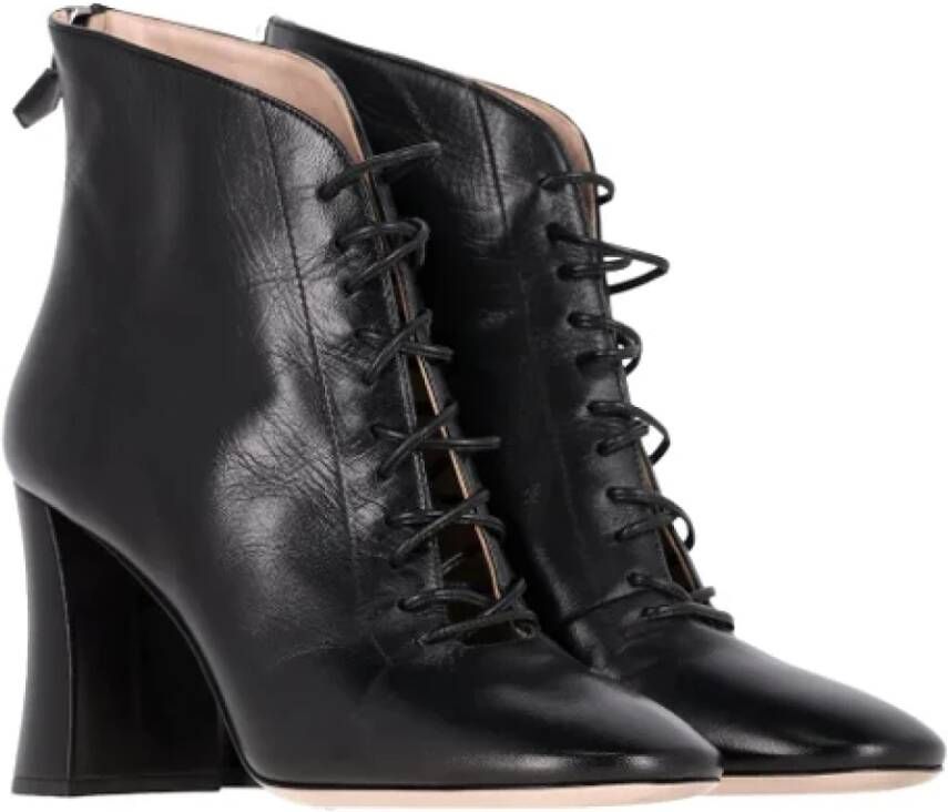 Miu Pre-owned Leather boots Black Dames