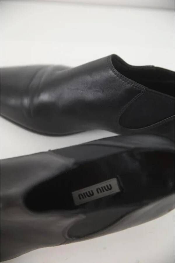 Miu Pre-owned Leather boots Black Dames