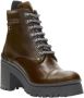 Miu Pre-owned Leather boots Brown Dames - Thumbnail 2