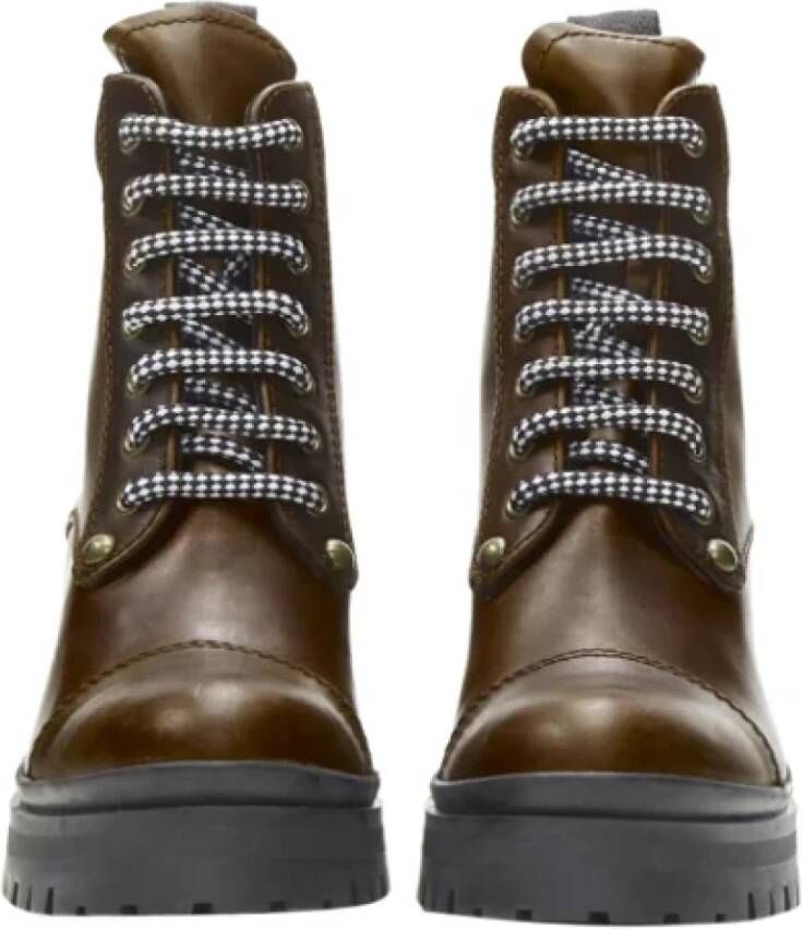 Miu Pre-owned Leather boots Brown Dames