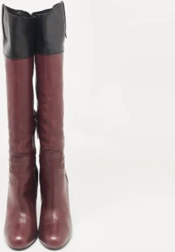 Miu Pre-owned Leather boots Red Dames