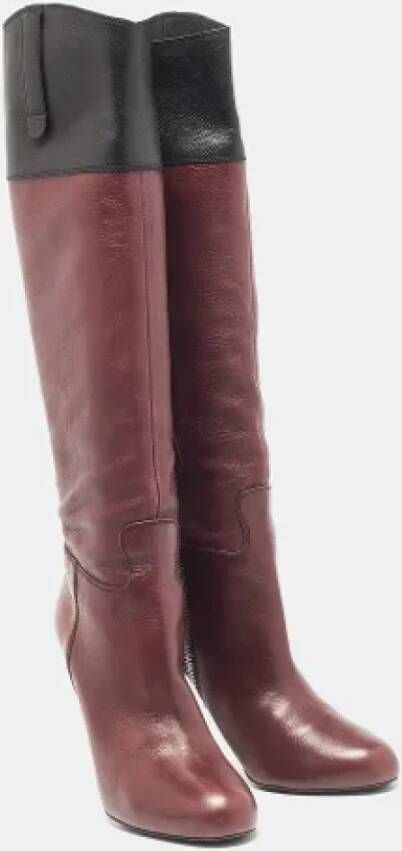 Miu Pre-owned Leather boots Red Dames