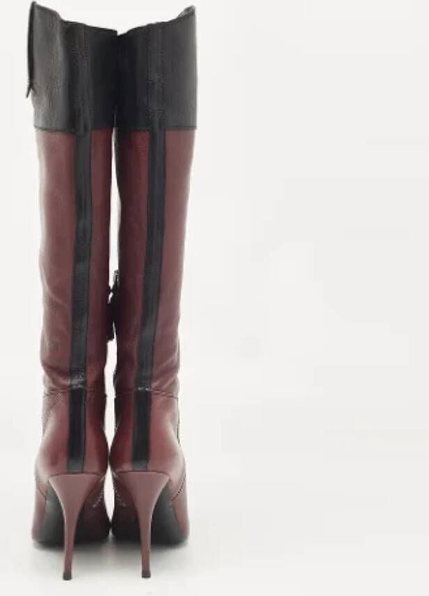 Miu Pre-owned Leather boots Red Dames