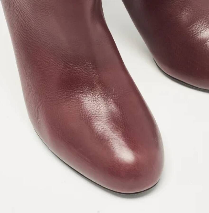 Miu Pre-owned Leather boots Red Dames