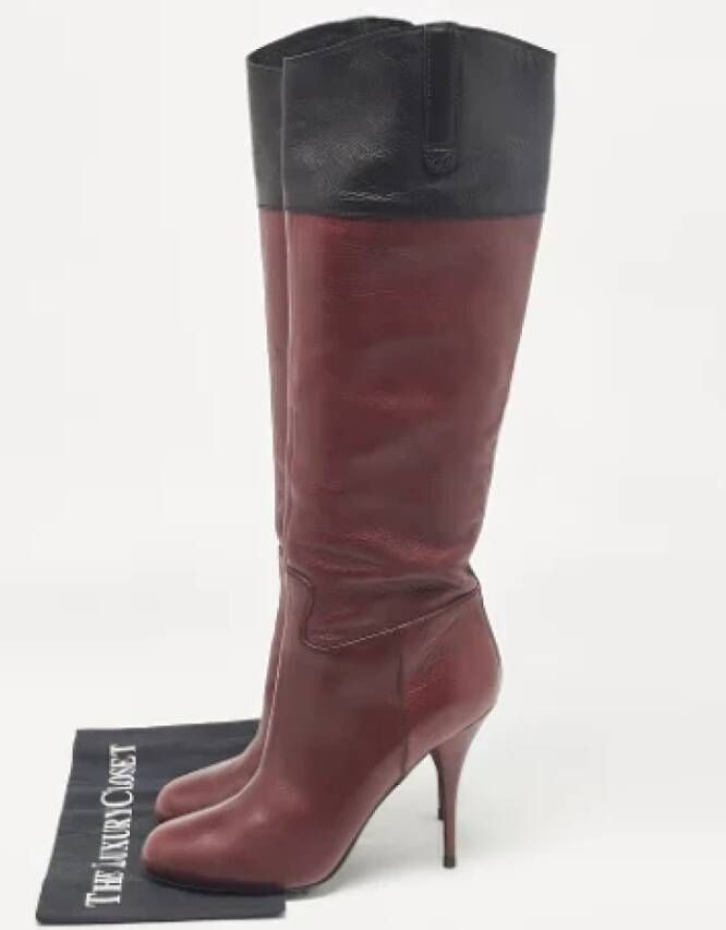 Miu Pre-owned Leather boots Red Dames