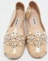 Miu Pre-owned Leather flats Beige Dames - Thumbnail 3