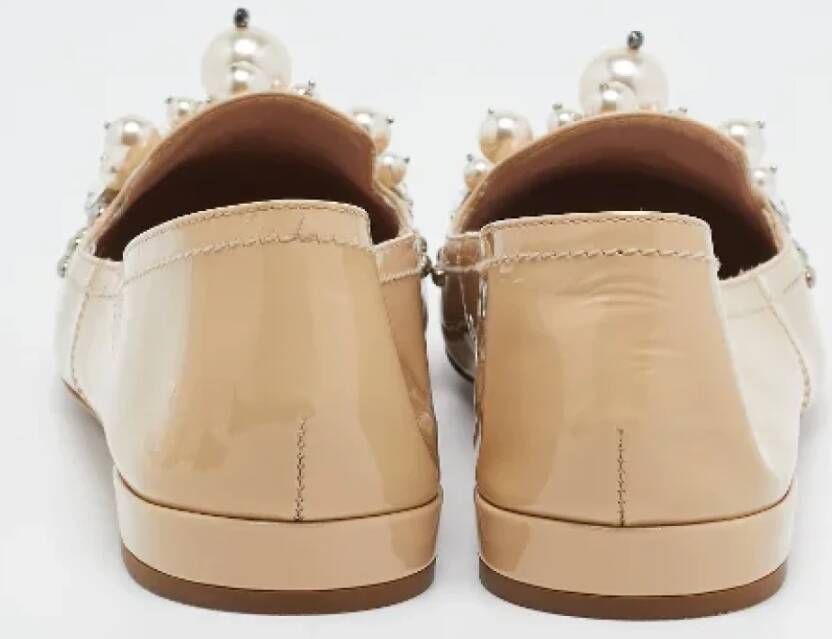 Miu Pre-owned Leather flats Beige Dames