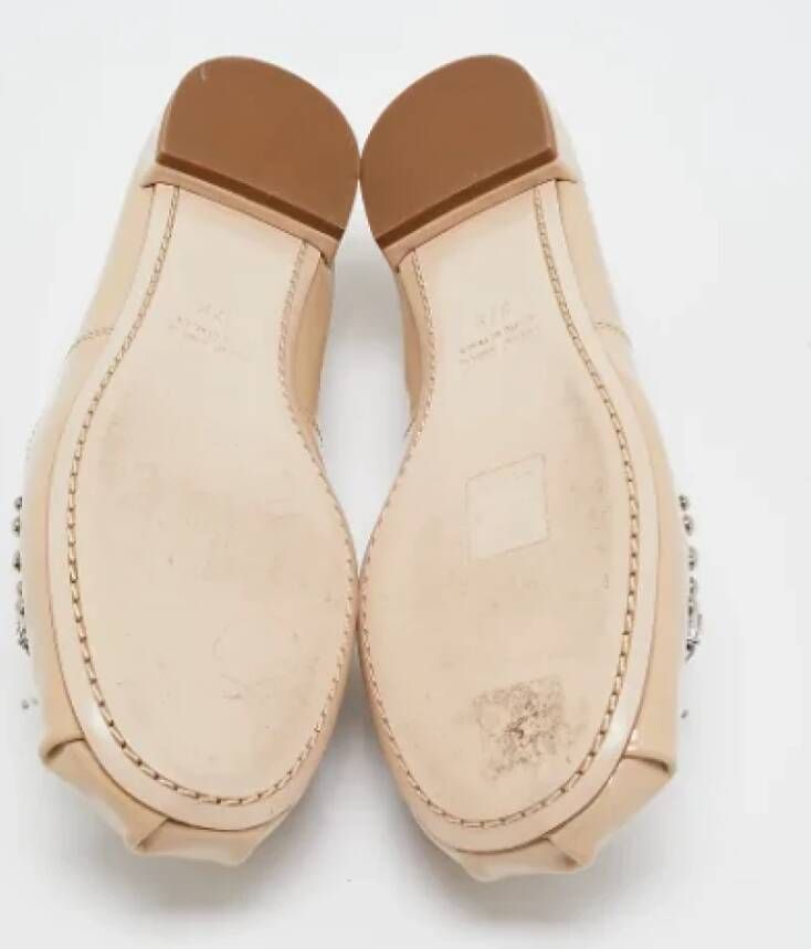 Miu Pre-owned Leather flats Beige Dames