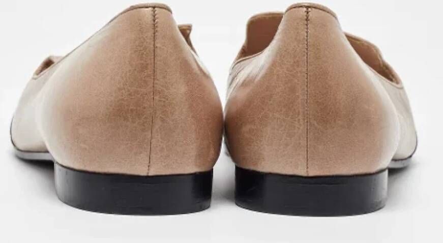 Miu Pre-owned Leather flats Beige Dames