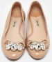 Miu Pre-owned Leather flats Beige Dames - Thumbnail 2