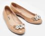 Miu Pre-owned Leather flats Beige Dames - Thumbnail 3