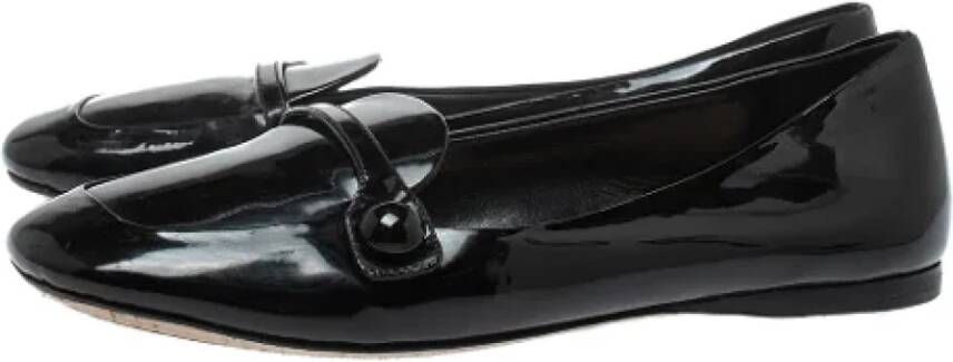 Miu Pre-owned Leather flats Black Dames